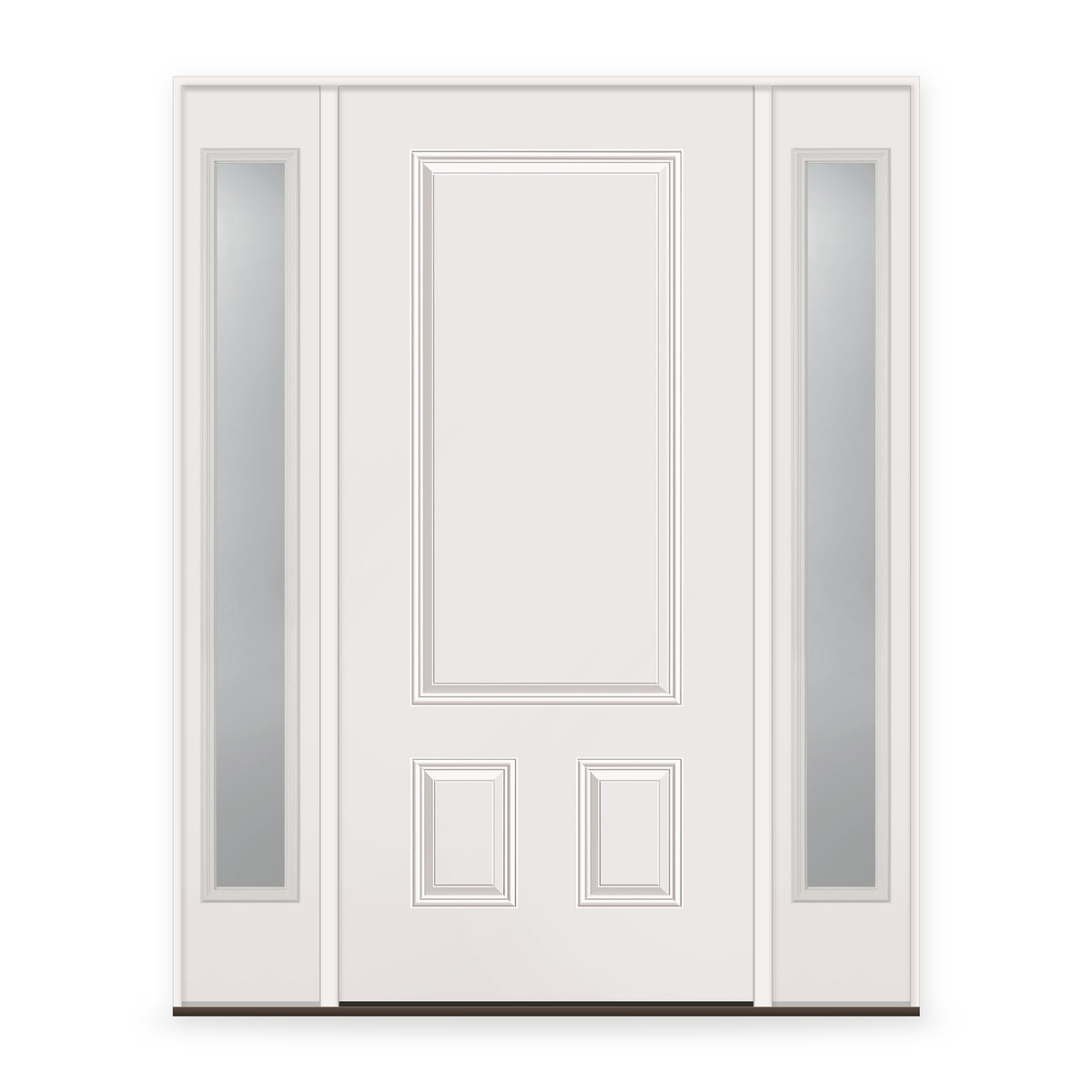 Steel Edge Entry Door System with Two Sidelites - 3 Panel 3/4, Primed White Smooth