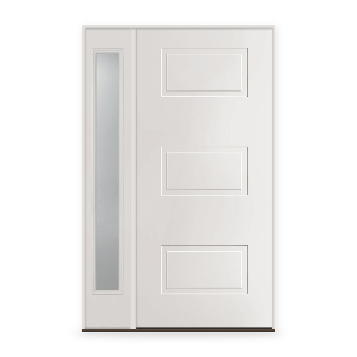 Steel Edge Entry Door System with Sidelite - 3 Panel Urban, Primed White Smooth