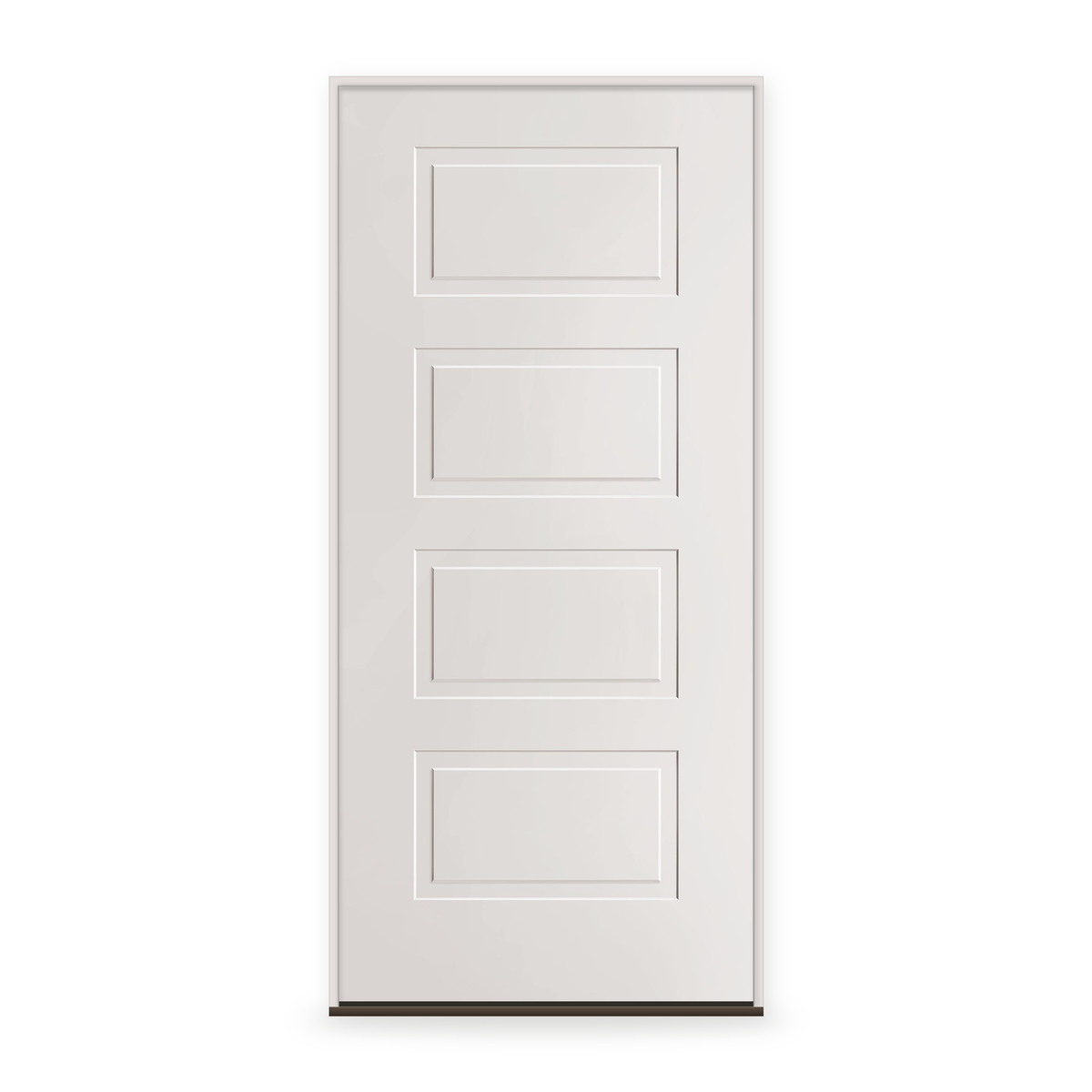 Prehung Steel Edge Entry Door System - 4 Panel Urban, Primed White Smooth