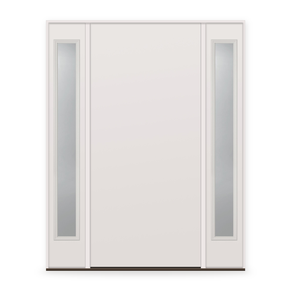 Steel Edge Entry Door System with Two Sidelites - Flush, Primed White Smooth