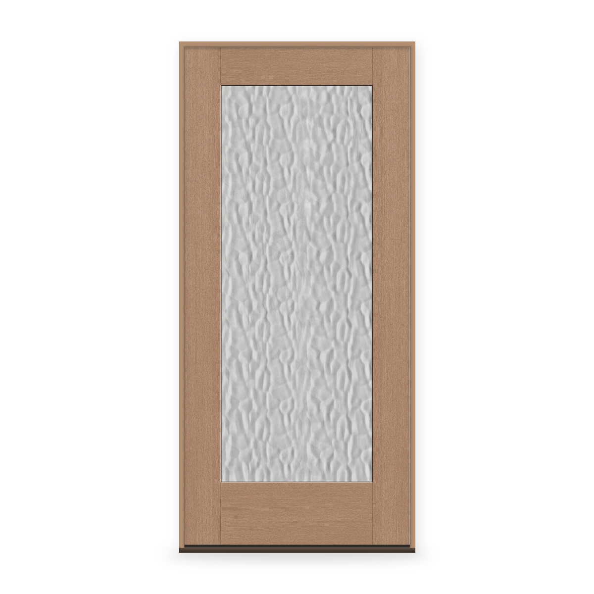 Prehung Vapor Flush Glazed Fiberglass Entry Door System - Full Lite, Tan Woodgrain,