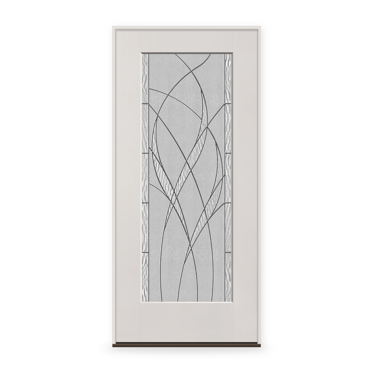 Prehung Waterside Flush Glazed Fiberglass Entry Door System - Full Lite, White Satin Smooth