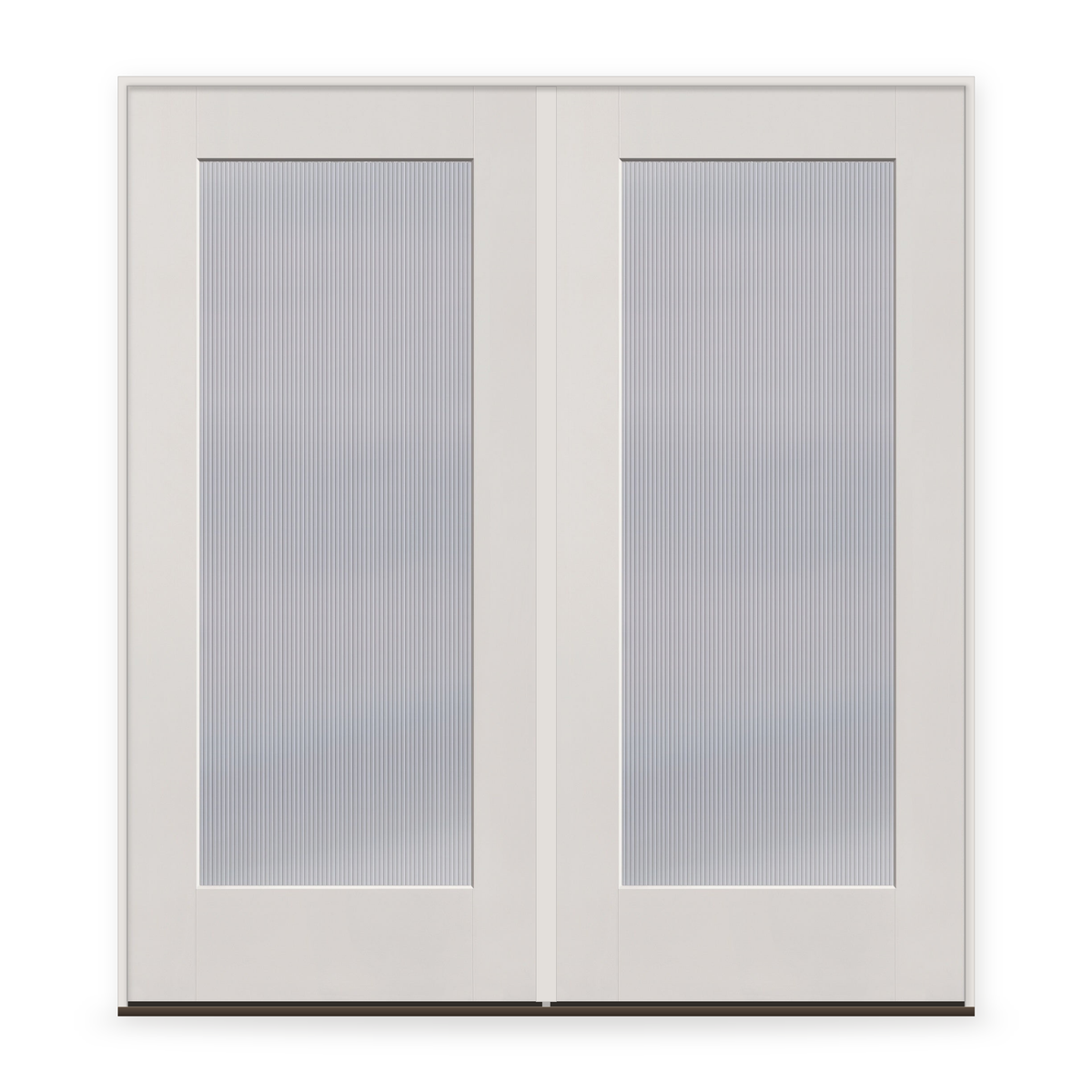 Double Wide Reed Flush Glazed Fiberglass Entry Door System - Full Lite, White Satin Smooth