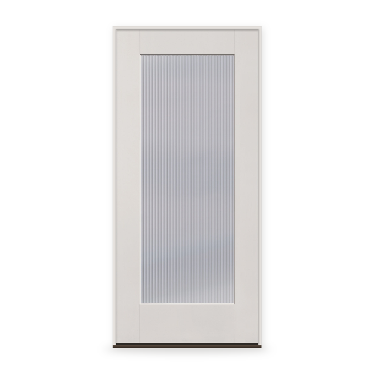 Prehung Wide Reed Flush Glazed Fiberglass Entry Door System - Full Lite, White Satin Smooth