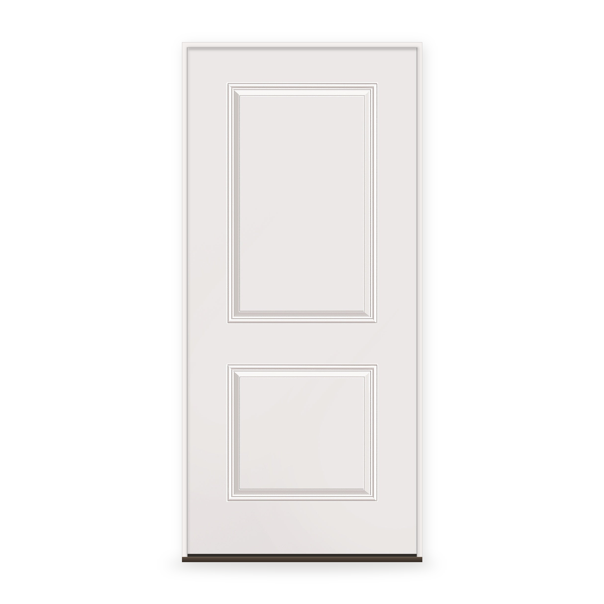 Prehung Wood Edge Steel Entry Door System - 2 Panel, Primed White Smooth