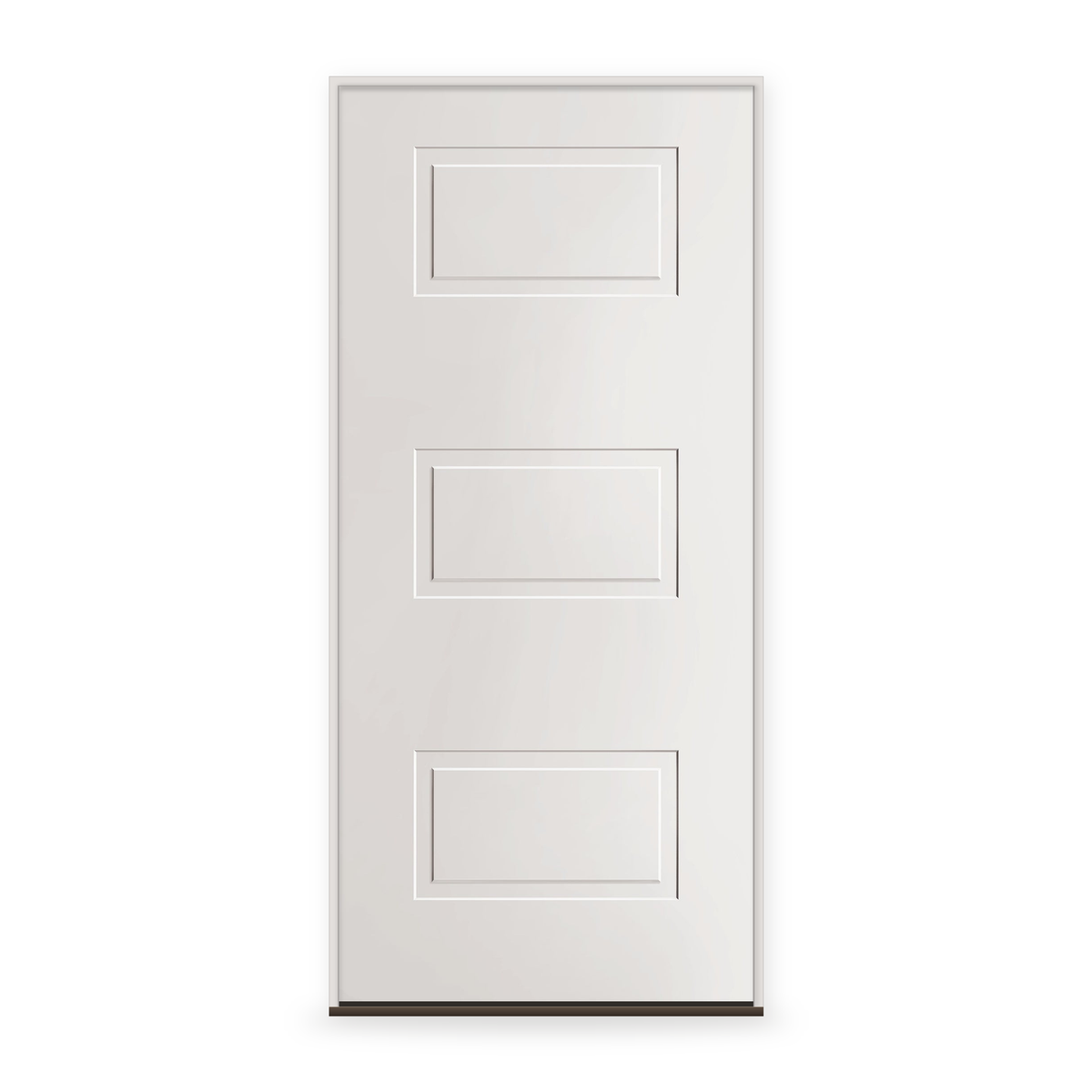 Prehung Wood Edge Steel Entry Door System - 3 Panel Urban, Primed White Smooth