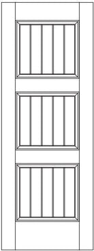Mahogany Interior Door Slab (3 Panel V-Groove) - Pease Doors: The Door Store