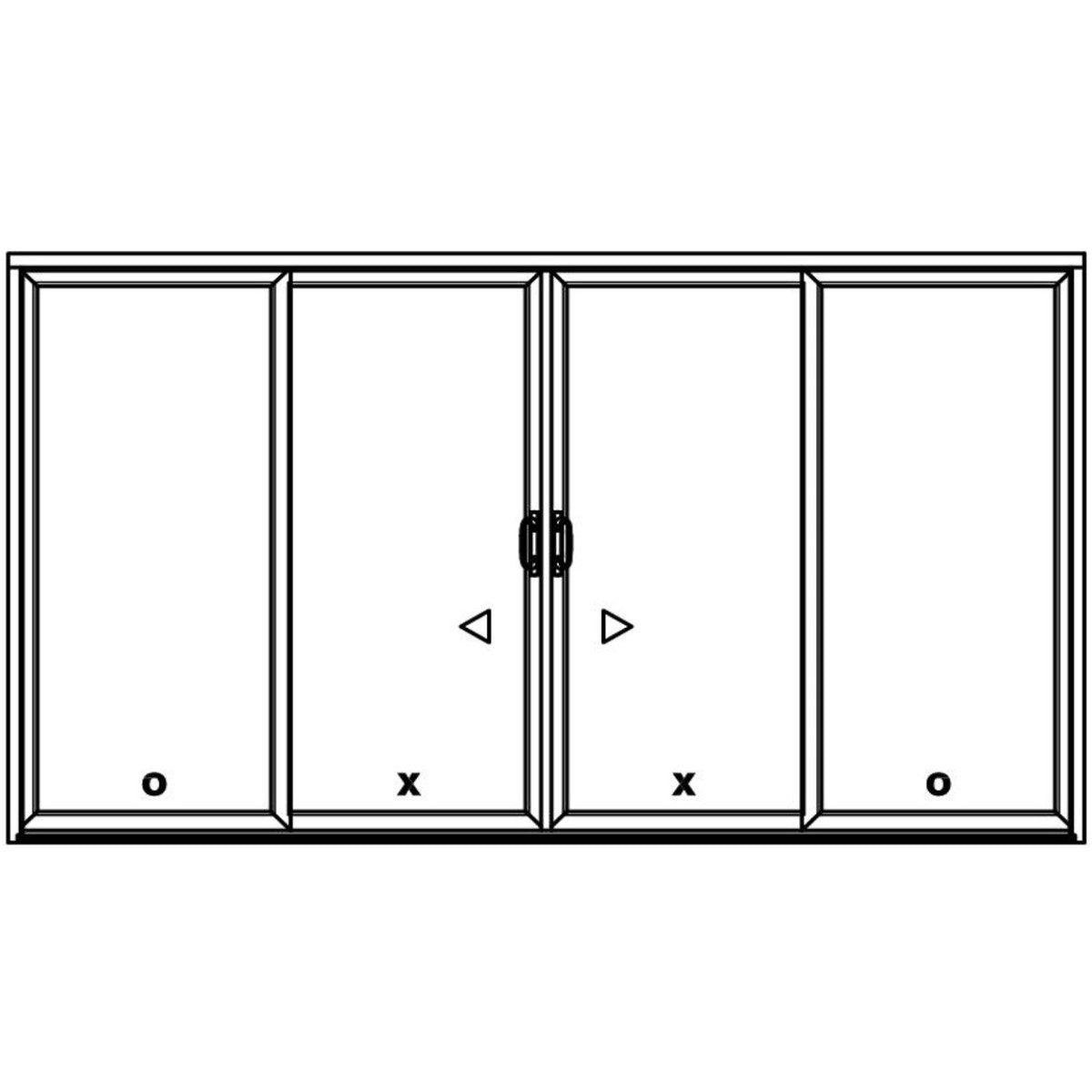 4 Panel Sliding White Patio Door (Raise & Lower Blinds) - Pease Doors: The Door Store