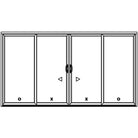 4 Panel Sliding White Patio Door (Raise & Lower Blinds) - Pease Doors: The Door Store