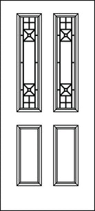 Lisbon Glass and Frame Kit (Half Sidelite 10" x 38" Frame Size) - Pease Doors: The Door Store
