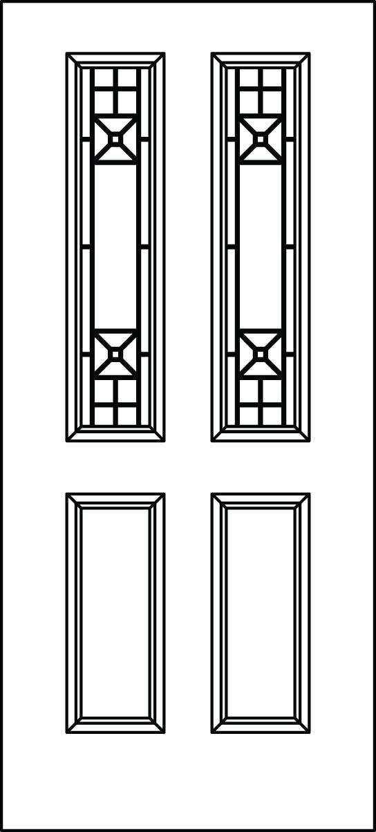 Lisbon Glass and Frame Kit (Half Sidelite 10" x 38" Frame Size) - Pease Doors: The Door Store