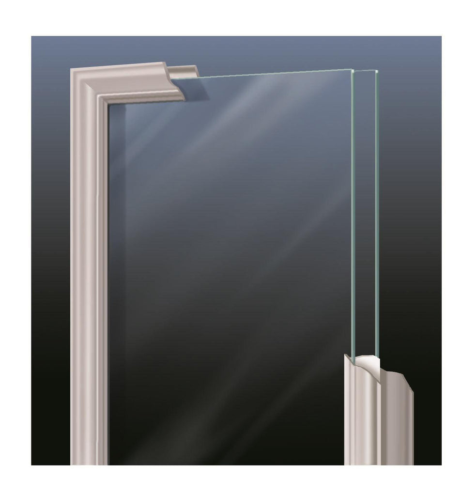 Clear Round Top Glass and Frame Kit (Half Lite 24" x 38" Frame Size) - Pease Doors: The Door Store