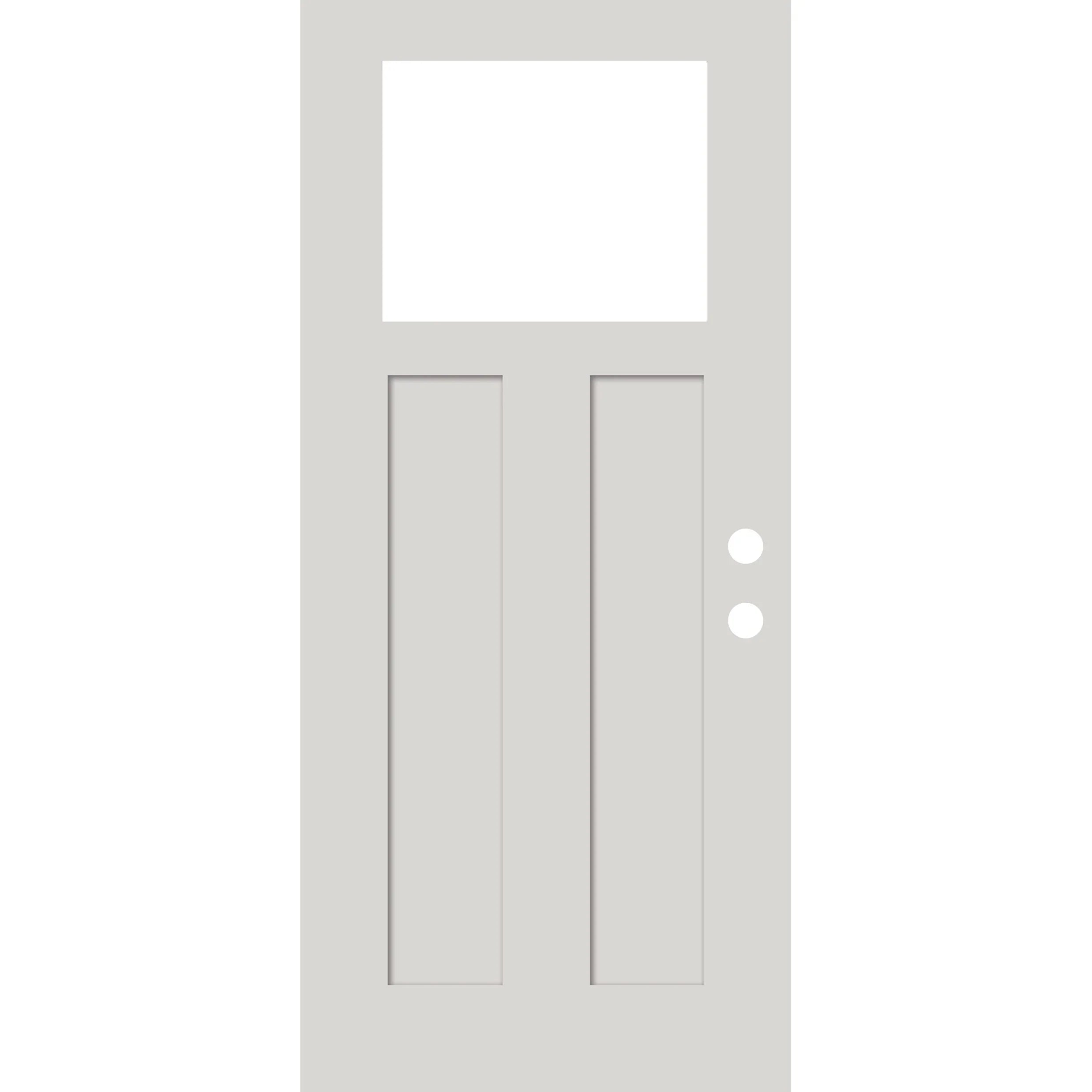 35.75" x 79" Smooth Fiberglass Entry Door Slab (3 Panel Craftsman) - Prehung Component - Pease Doors: The Door Store