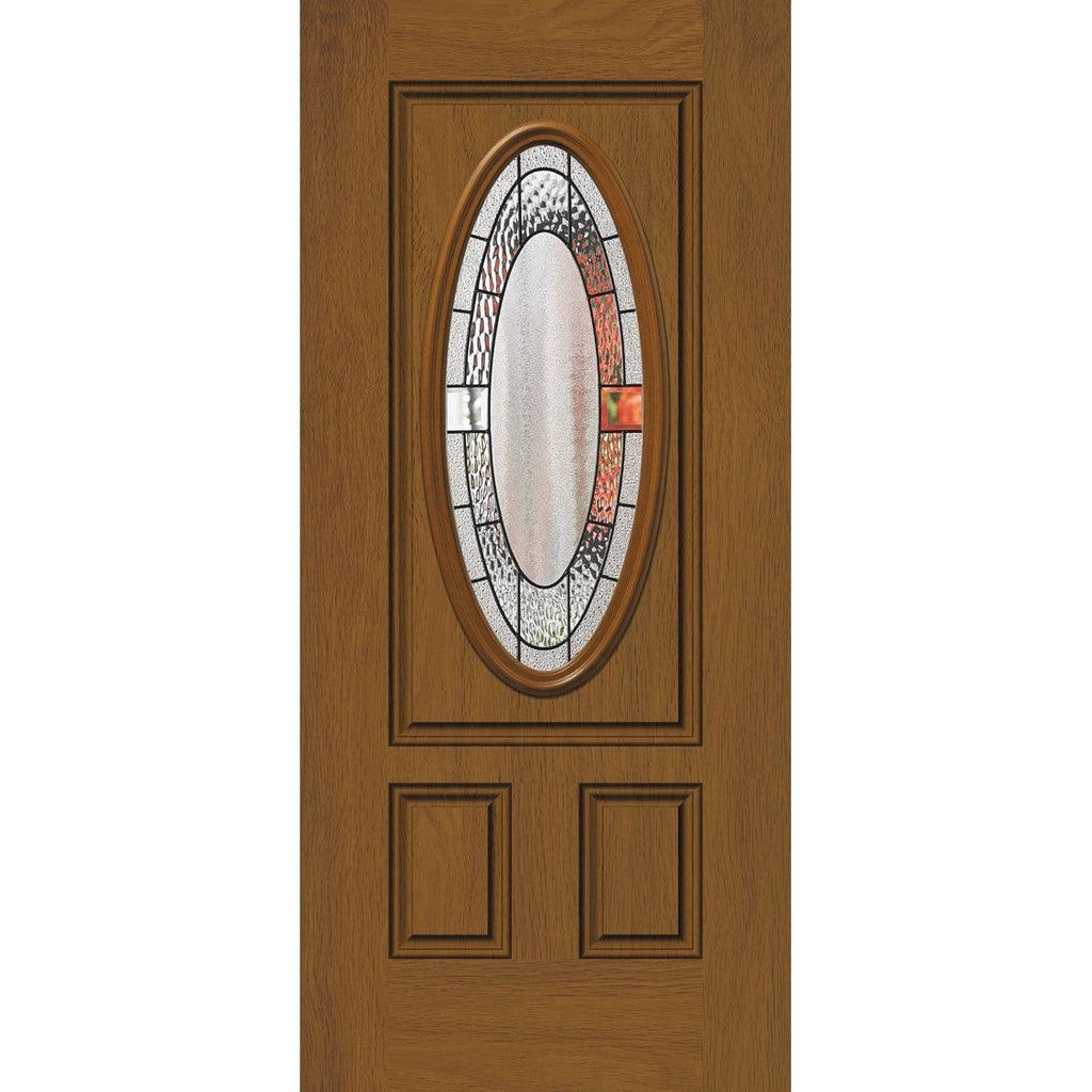 Portland Glass and Frame Kit (Small Oval 16" x 39" Frame Size) - Pease Doors: The Door Store