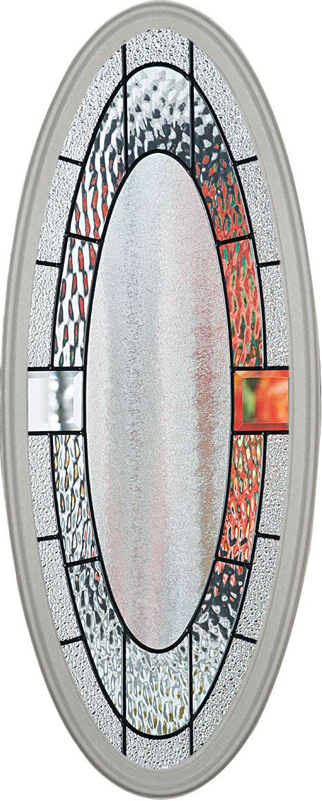Portland Glass and Frame Kit (Small Oval 16" x 39" Frame Size) - Pease Doors: The Door Store