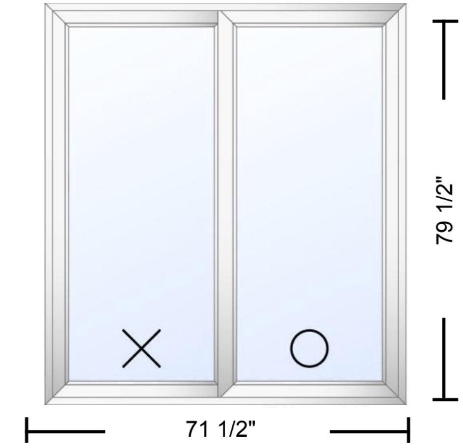 2 Panel Sliding White Patio Door (Low-E Clear Glass) - Pease Doors: The Door Store