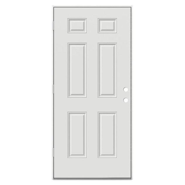 36" x 80" OUTSWING Prehung Smooth Fiberglass Entry Door System (6 Panel) - Pease Doors: The Door Store