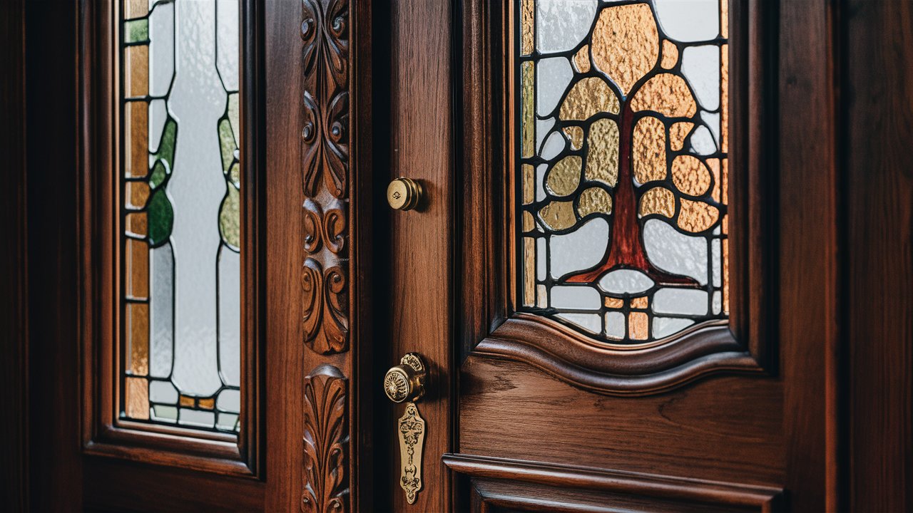 A beautiful solid wooden interior door