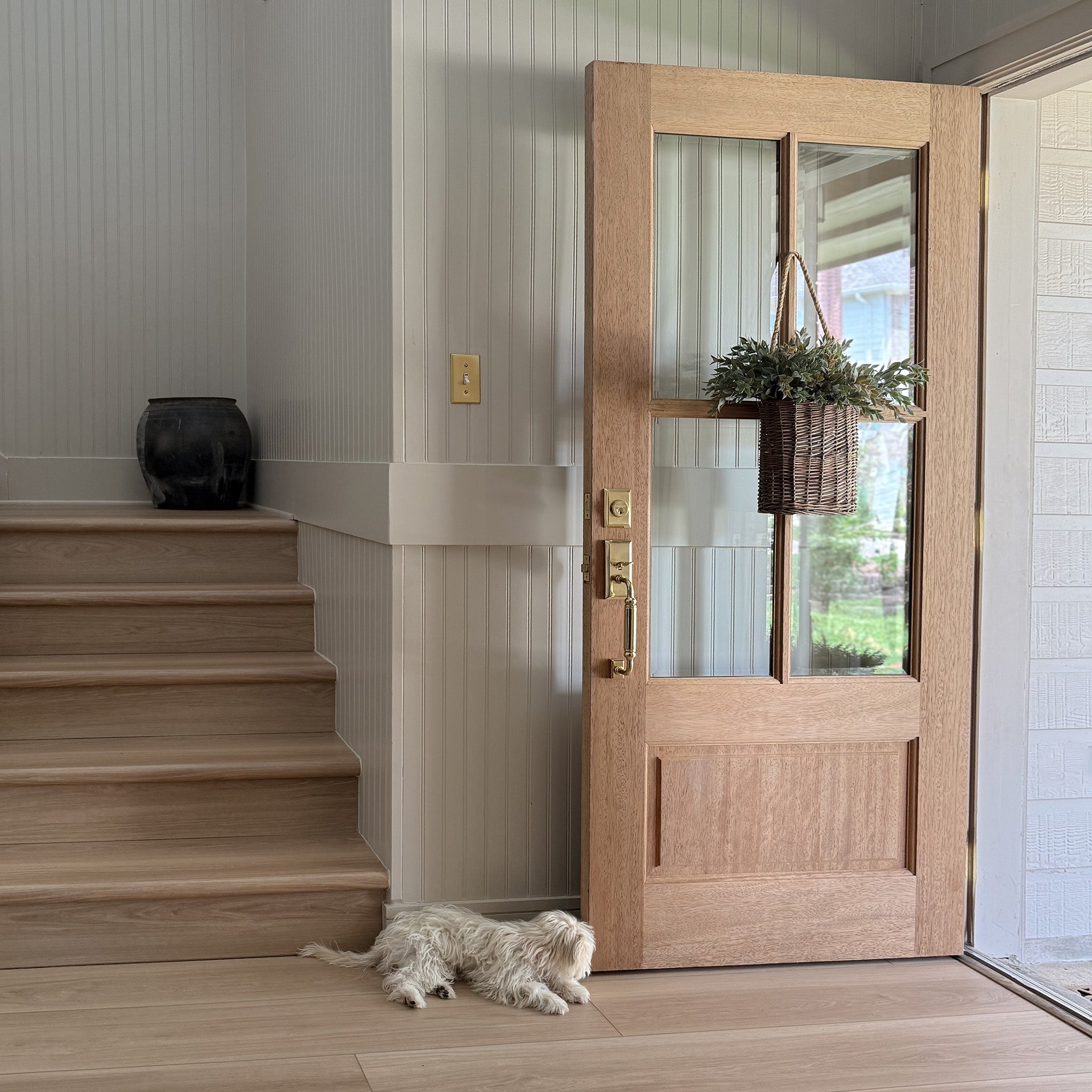 Pease Doors 36-inch hand-crafted Brazilian mahogany 6-panel solid wood entry door slab