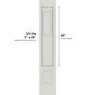 Where a 3/4 lite cutout (9" x 49") goes in the 2 panel sidelite