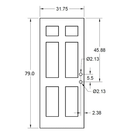 Steel Entry Door Slab (6 Panel)