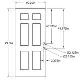 Steel Entry Door Slab (6 Panel)