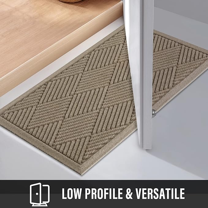 HIYARD Durable Front Doormat for Entryway, 30×17, Beige – Pease