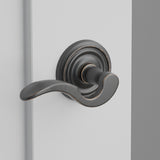 Cortina Lever Interior Lockset with Regular Rosette by Emtek, Oil-Rubbed Bronze, left handed