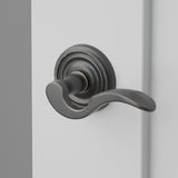 Cortina Lever Interior Lockset with Regular Rosette by Emtek, Oil-Rubbed Bronze, right handed