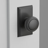 Norwich Knob Interior Lockset with Rectangular Rosette by Emtek, Flat Black
