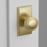 Norwich Knob Interior Lockset with Rectangular Rosette by Emtek, Satin Brass
