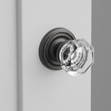 Old Town Crystal Knob Interior Lockset with Regular Rosette by Emtek, Oil-Rubbed Bronze
