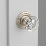 Old Town Crystal Knob Interior Lockset with Regular Rosette by Emtek, Satin Nickel