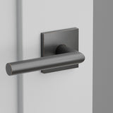Stuttgart Lever Interior Lockset with Square Rosette by Emtek, Oil-Rubbed Bronze, left handed