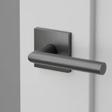 Stuttgart Lever Interior Lockset with Square Rosette by Emtek, Oil-Rubbed Bronze, right handed