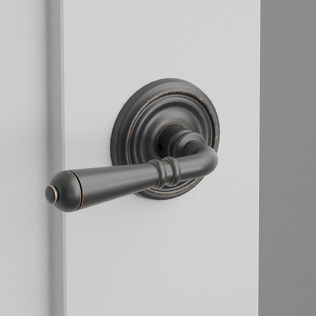 Turino Lever Interior Lockset with Regular Rosette by Emtek, Oil-Rubbed Bronze, left handed