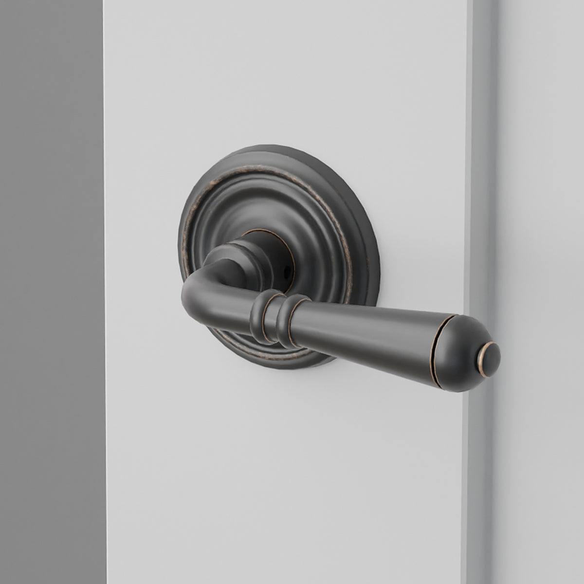 Turino Lever Interior Lockset with Regular Rosette by Emtek, Oil-Rubbed Bronze, right handed