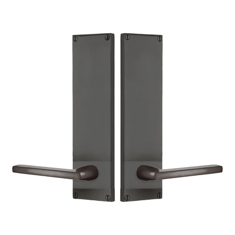 Modern Sideplate Entry Lockset by Emtek, Oil-Rubbed Bronze, Helios Lever (Left Handed Door), Dummy