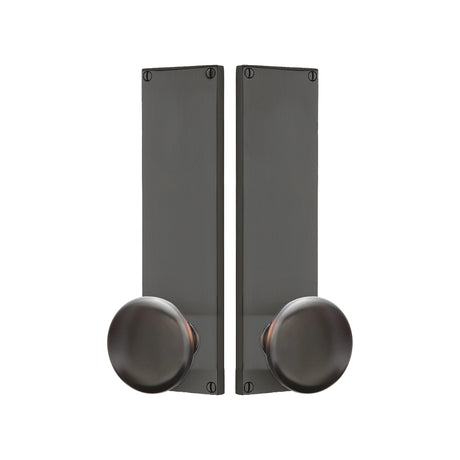 Modern Sideplate Entry Lockset by Emtek, Oil-Rubbed Bronze, Providence Knob, Dummy