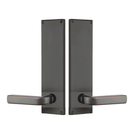 Modern Sideplate Entry Lockset by Emtek, Oil-Rubbed Bronze, Sion Lever (Left Handed Door), Dummy