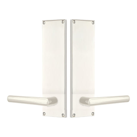 Modern Sideplate Entry Lockset by Emtek, Satin Nickel, Stuttgart Lever (Left Handed Door), Dummy