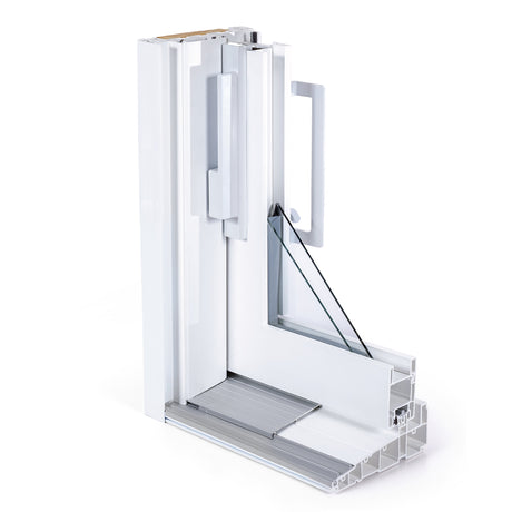 2 Panel Sliding White Patio Door (Raise & Lower Blinds)