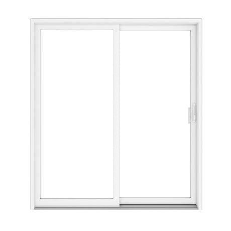 2 Panel Sliding White Patio Door (Low-E Clear Glass)