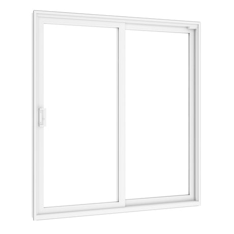2 Panel Sliding White Patio Door (Low-E Clear Glass)