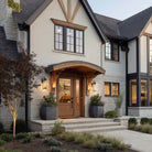 3/4 lite flush glazed fiberglass entry door with Garrison glass, shown installed