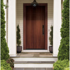 Contemporary 12 fiberglass entry door, shown installed
