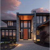 8 foot Contemporary 16 fiberglass entry door, shown installed