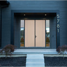 8 foot Contemporary 30 fiberglass entry door, shown installed