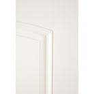 Close-up of the arched cambertop panel on a white Satin Smooth fiberglass door