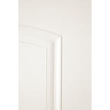 Close-up of the arched cambertop panel on a white Satin Smooth fiberglass door